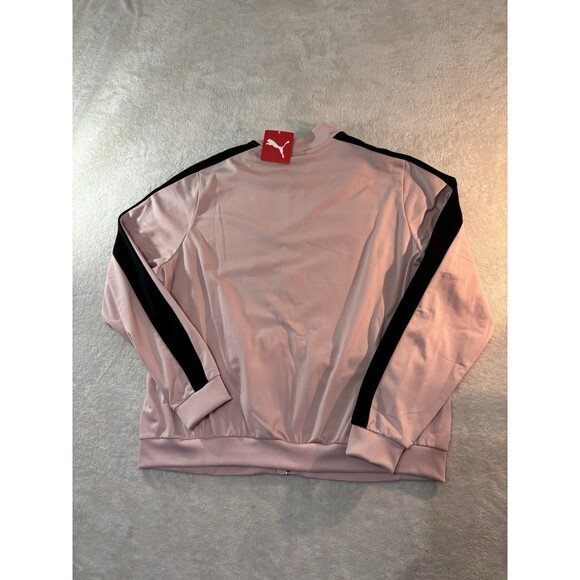 NWT PUMA Womens XL Rose Bomber Track Jacket Black Long Coat Zipper Pockets - Picture 2 of 7